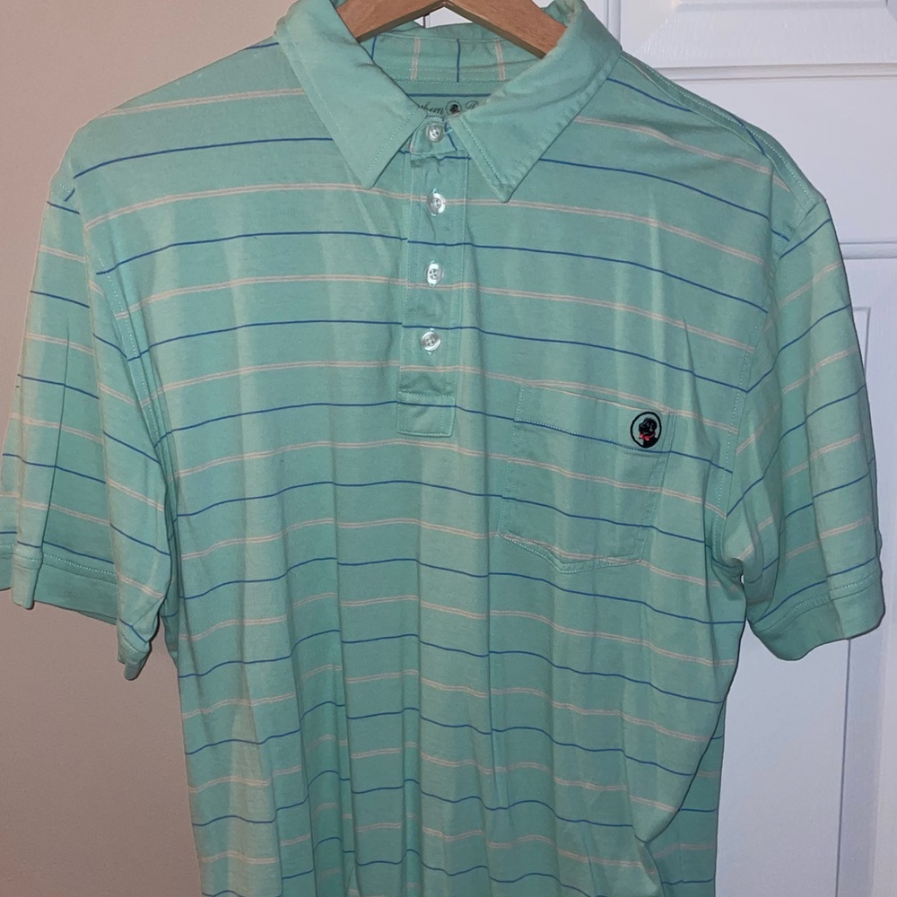 Southern Proper Cotton Striped Polo with pocket